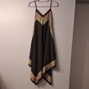 Monroe & Main Bohemian Black Dress with Colorful Trim Sz. S